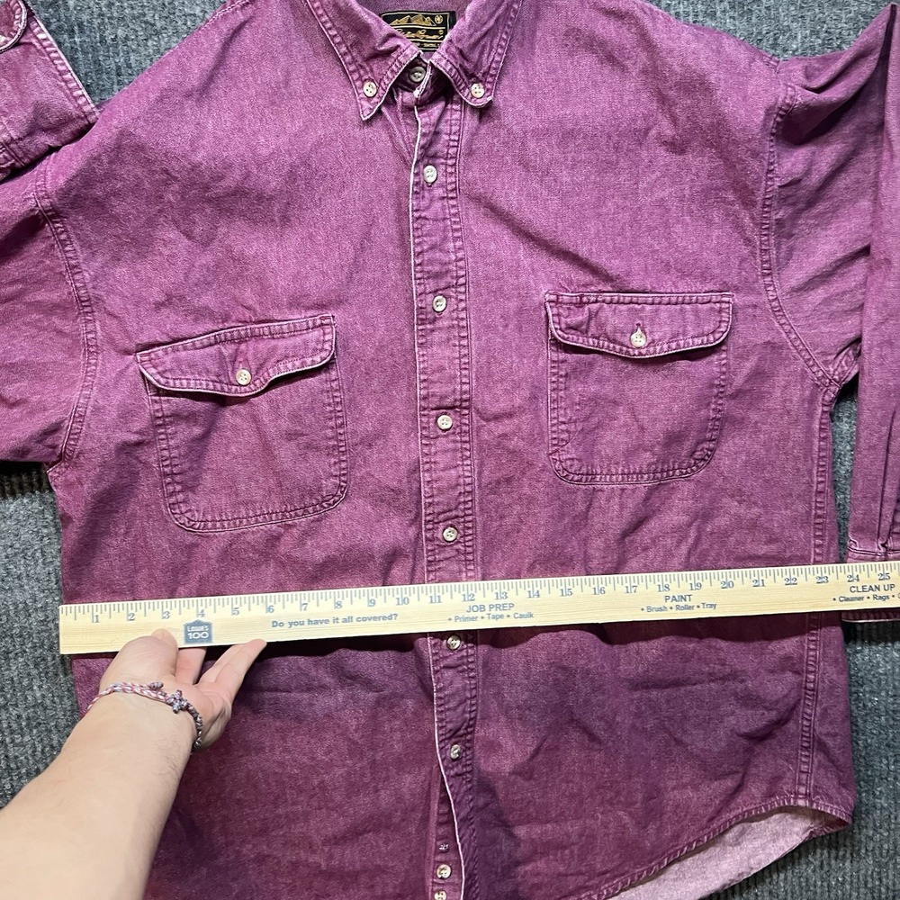 Vintage Eddie Bauer Men's Button Up Dress Shirt Faded Red Size XL Outdoor Casual - Picture 4 of 7